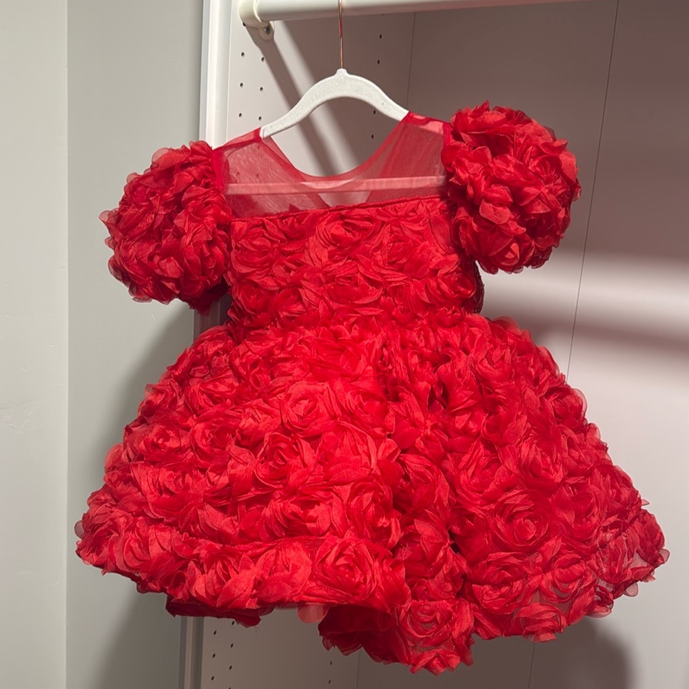 Red Floral Baby Girl Dress